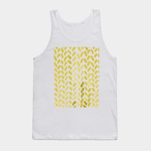 Cute watercolor knitting pattern - yellow ochre Tank Top